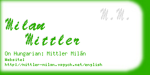 milan mittler business card